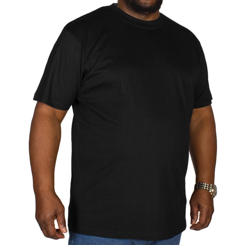 Bigdude T-Shirt mit Rundhalsausschnitt Schwarz Tall Fit 